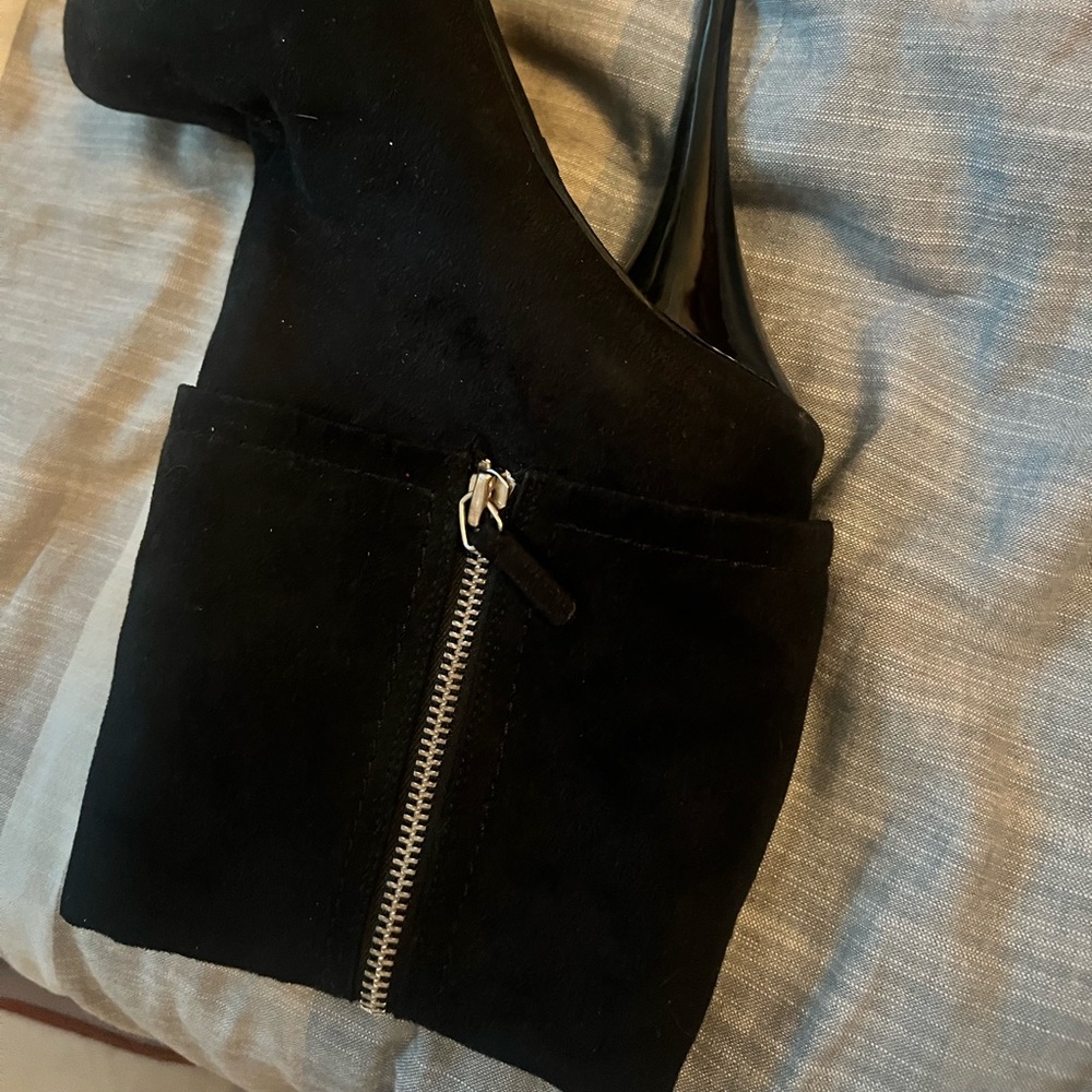 Black ankle high heels